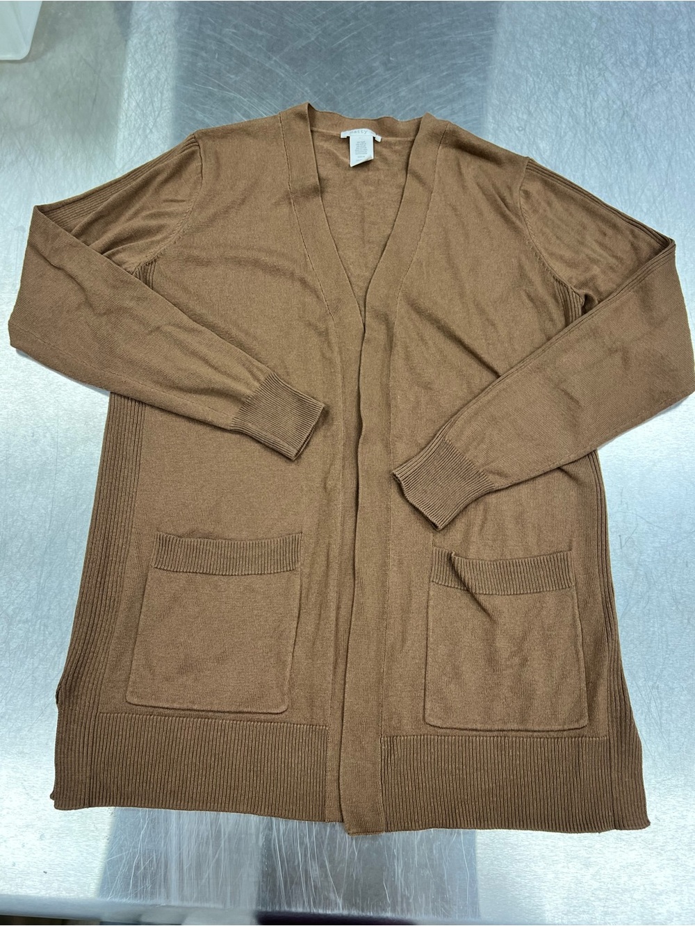 Matty M Chestnut Brown Open-Front Cardigan Sweater Women’s M